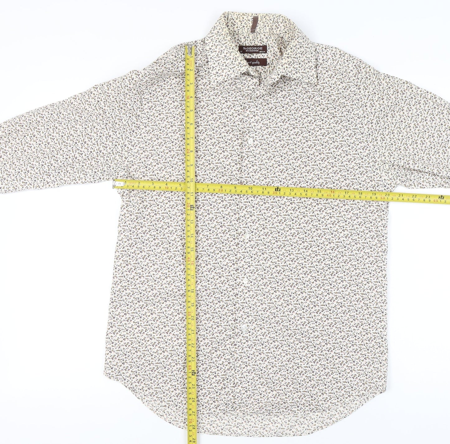 St George by Duffer Men’s Multicoloured Floral Cotton Dress Shirt Size 15