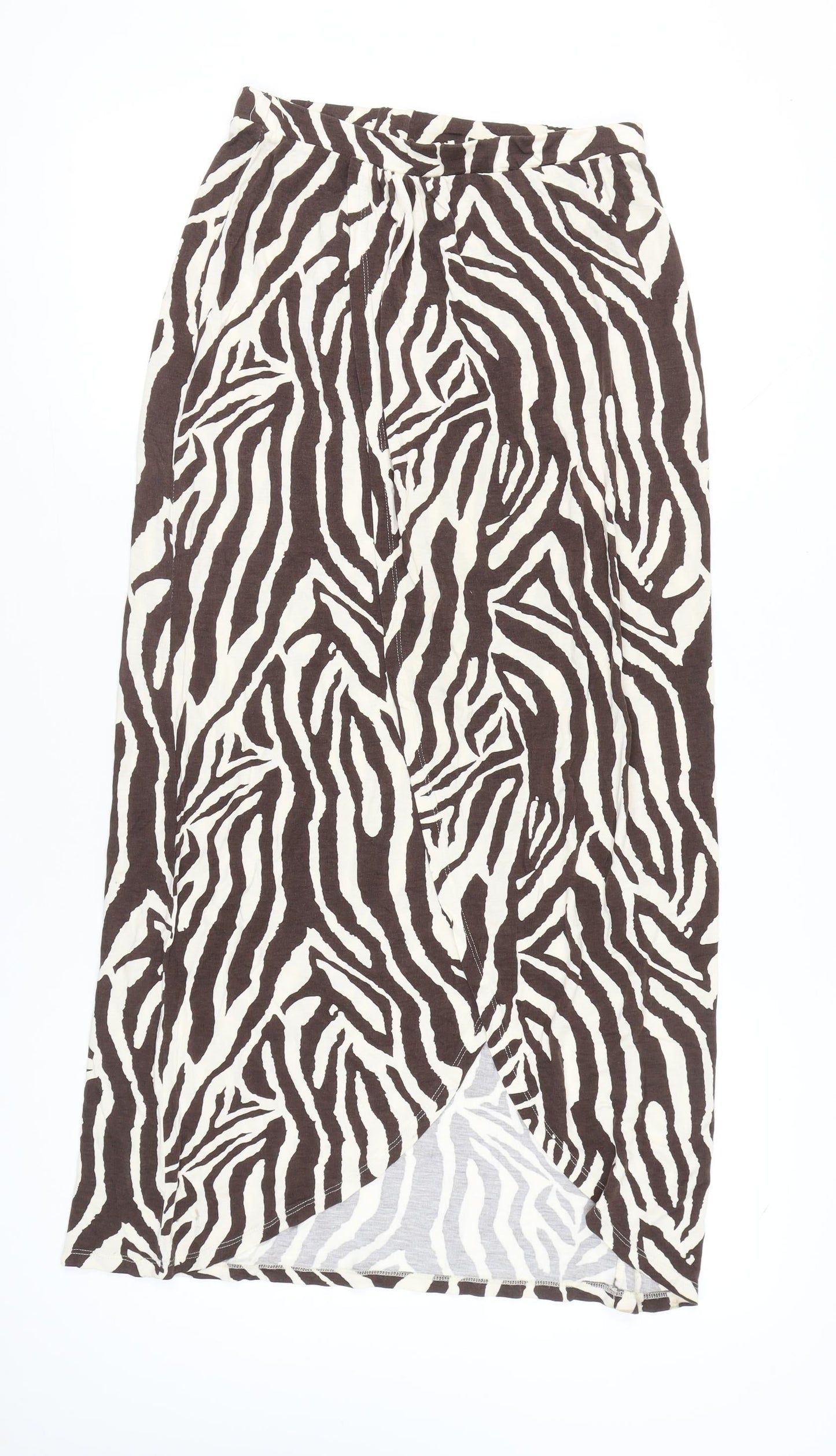 ASOS Women’s Brown Animal Print Wrap Midi Skirt Size 12