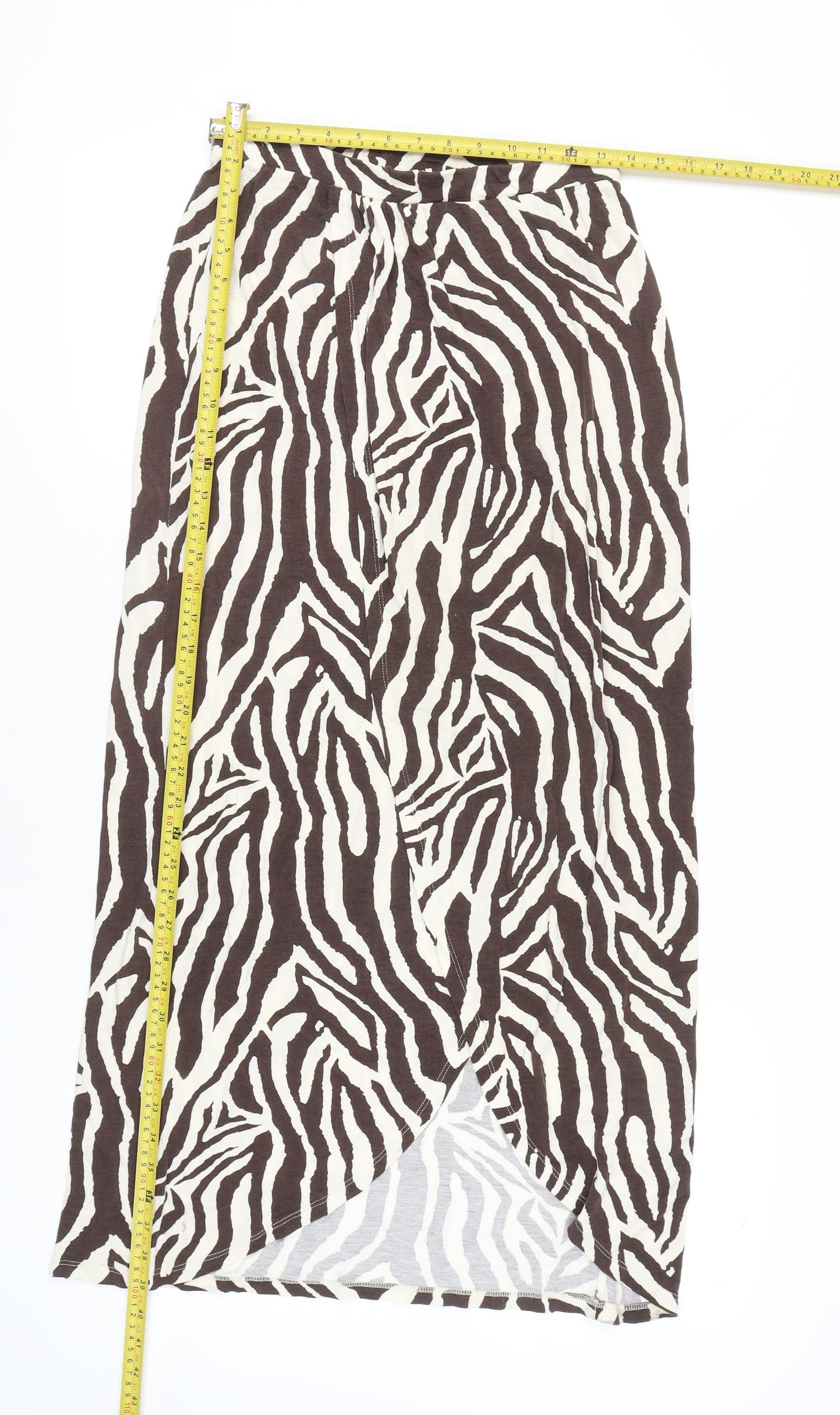 ASOS Women’s Brown Animal Print Wrap Midi Skirt Size 12