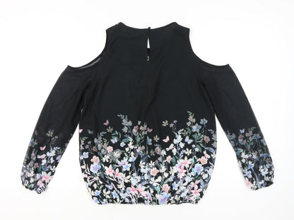 Womens UK Size 12 Lipsy Black Tunic Blouse