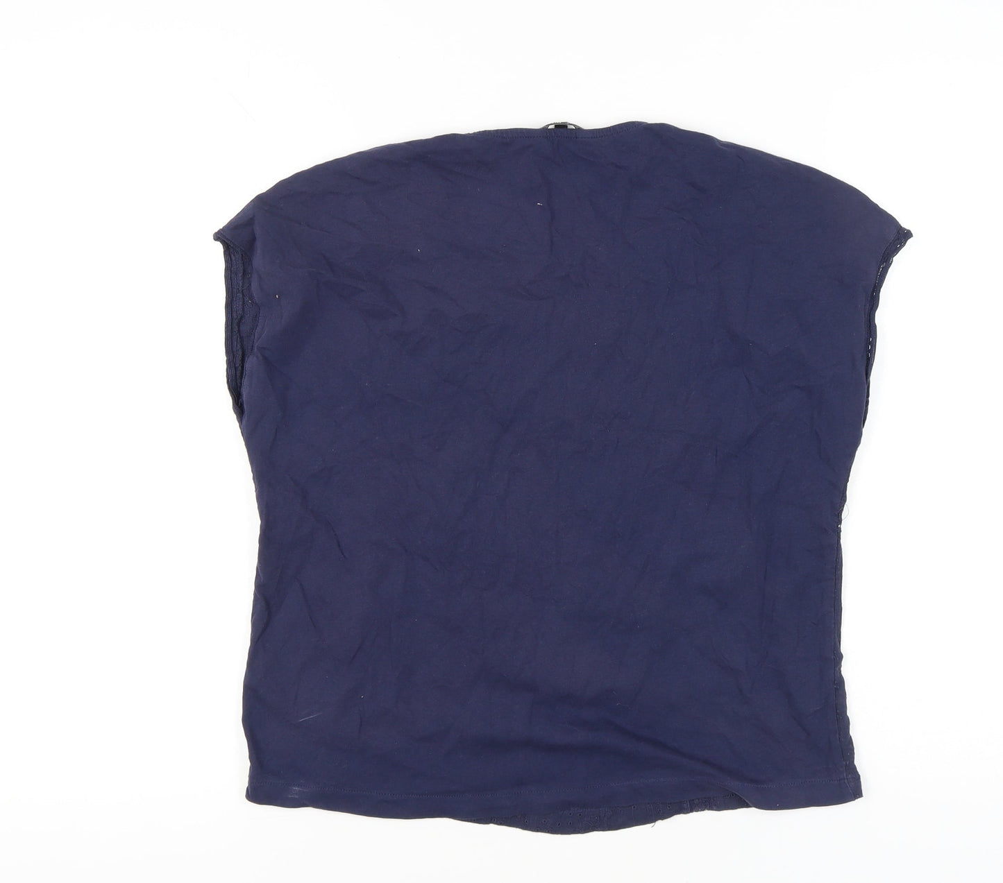 Next Women’s Blue Cotton Tunic Blouse UK 10 Sleeveless Summer Top