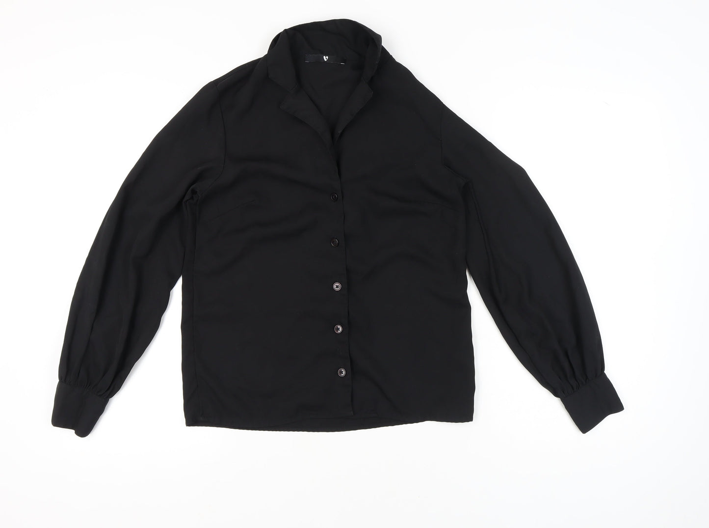 Womens UK Size 6 Very Black Basic Button-Up