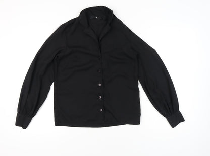 Womens UK Size 6 Very Black Basic Button-Up