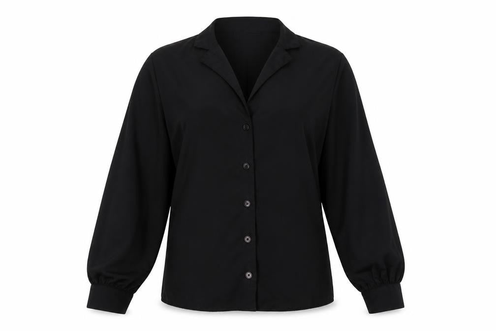 Womens UK Size 6 Very Black Basic Button-Up