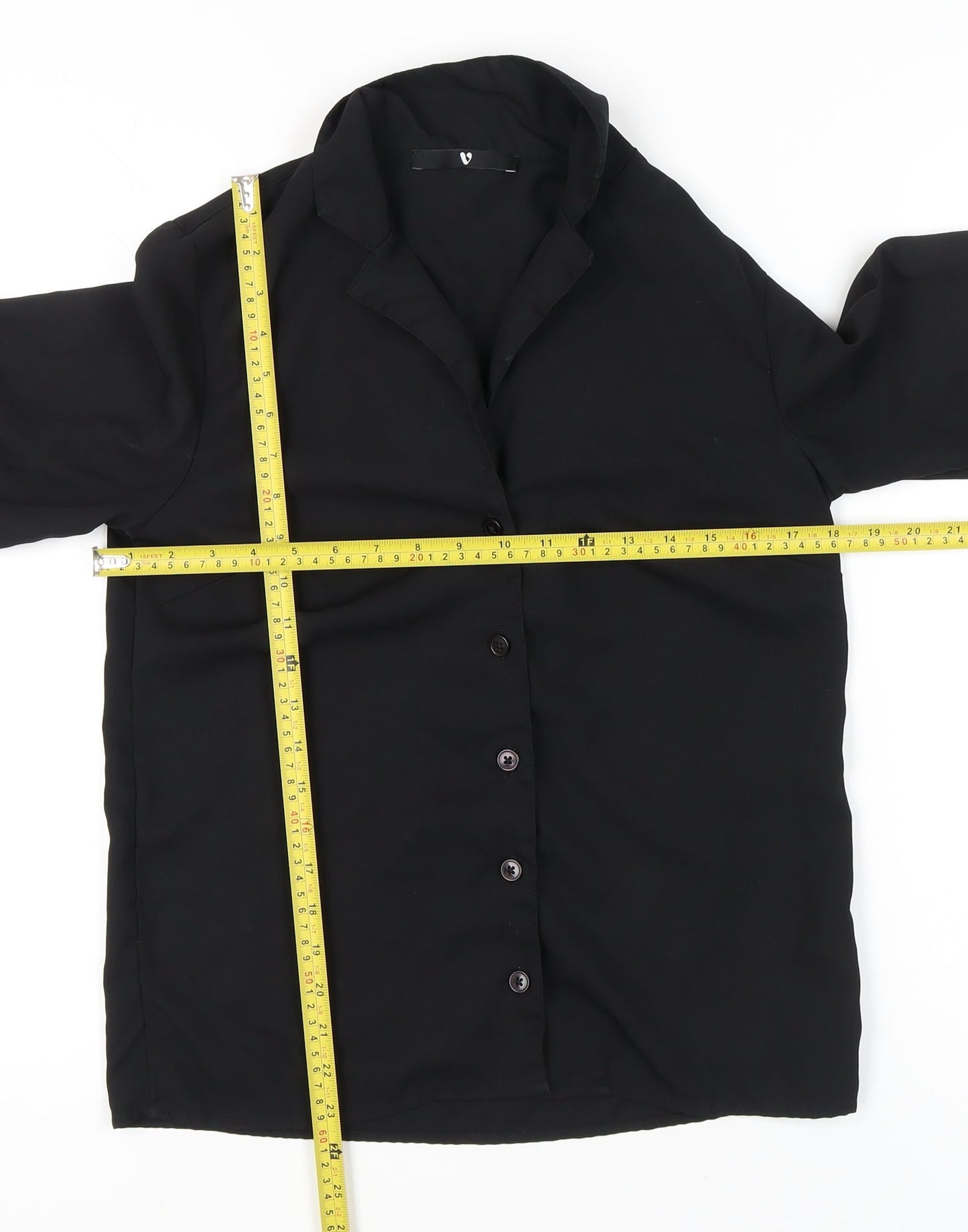 Womens UK Size 6 Very Black Basic Button-Up