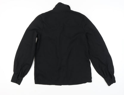 Womens UK Size 6 Very Black Basic Button-Up