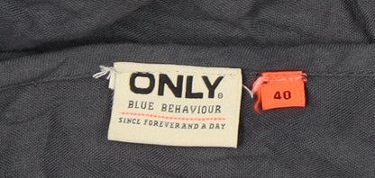 ONLY Women’s Black Size 12 Slip Dress Embroidered Floral Summer Casual