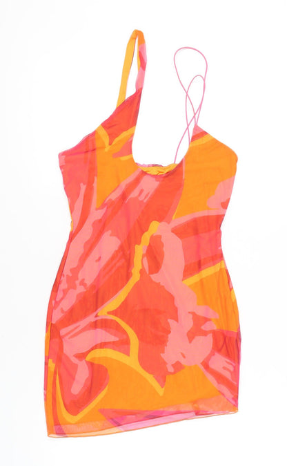 Oh Polly Women’s Orange Asymmetric Bodycon Mini Dress UK10