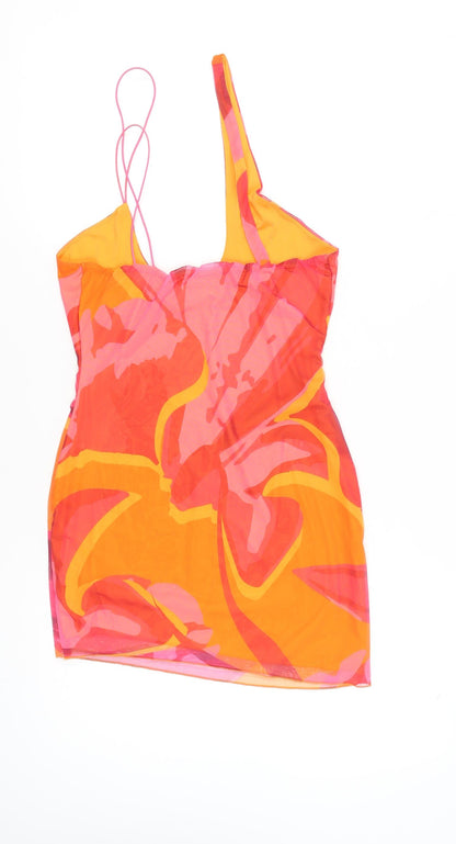 Oh Polly Women’s Orange Asymmetric Bodycon Mini Dress UK10