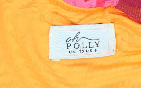 Oh Polly Women’s Orange Asymmetric Bodycon Mini Dress UK10