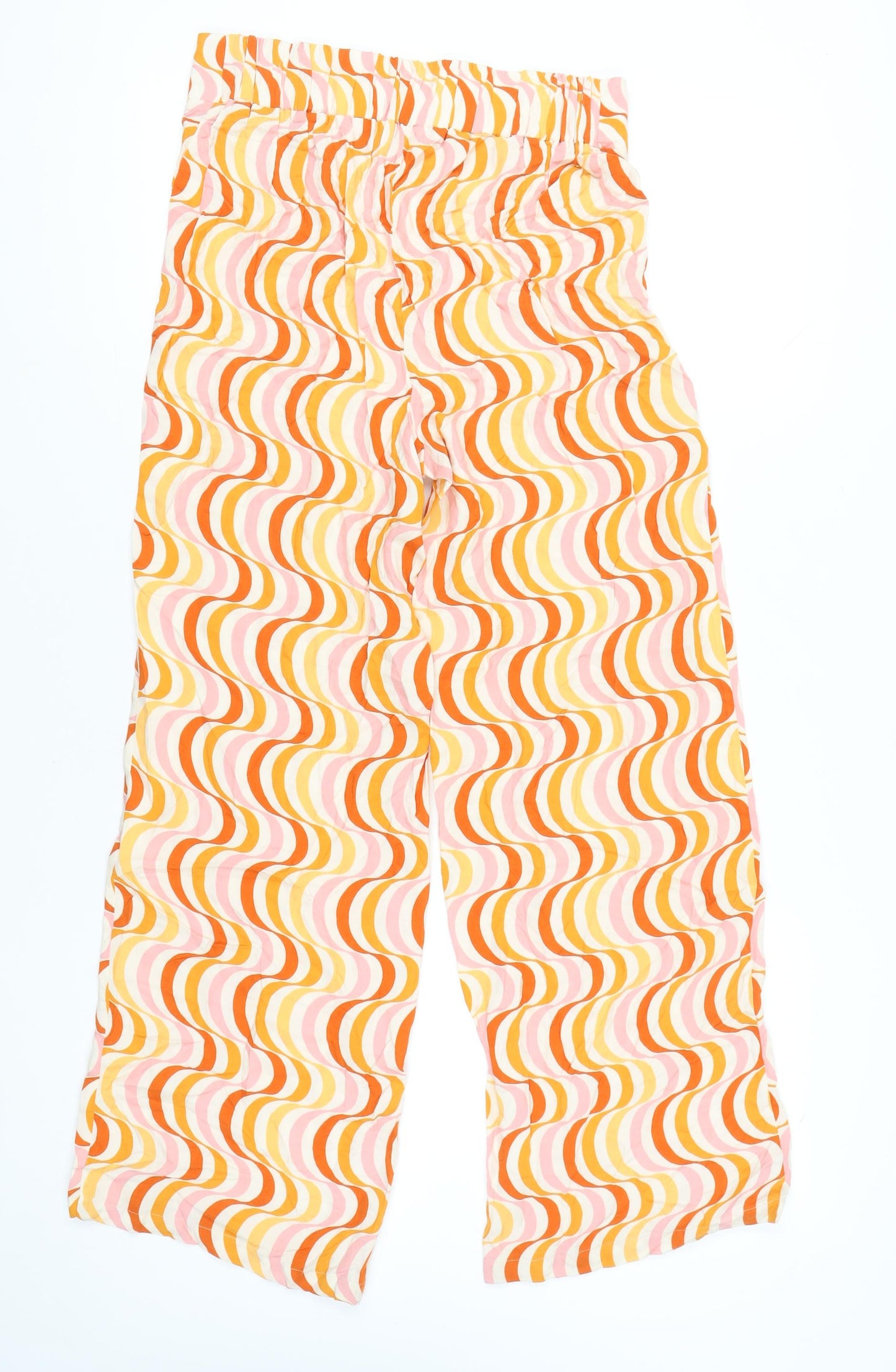 Tu Women’s Multicoloured Wide-Leg Trousers Size 12 Retro Geometric