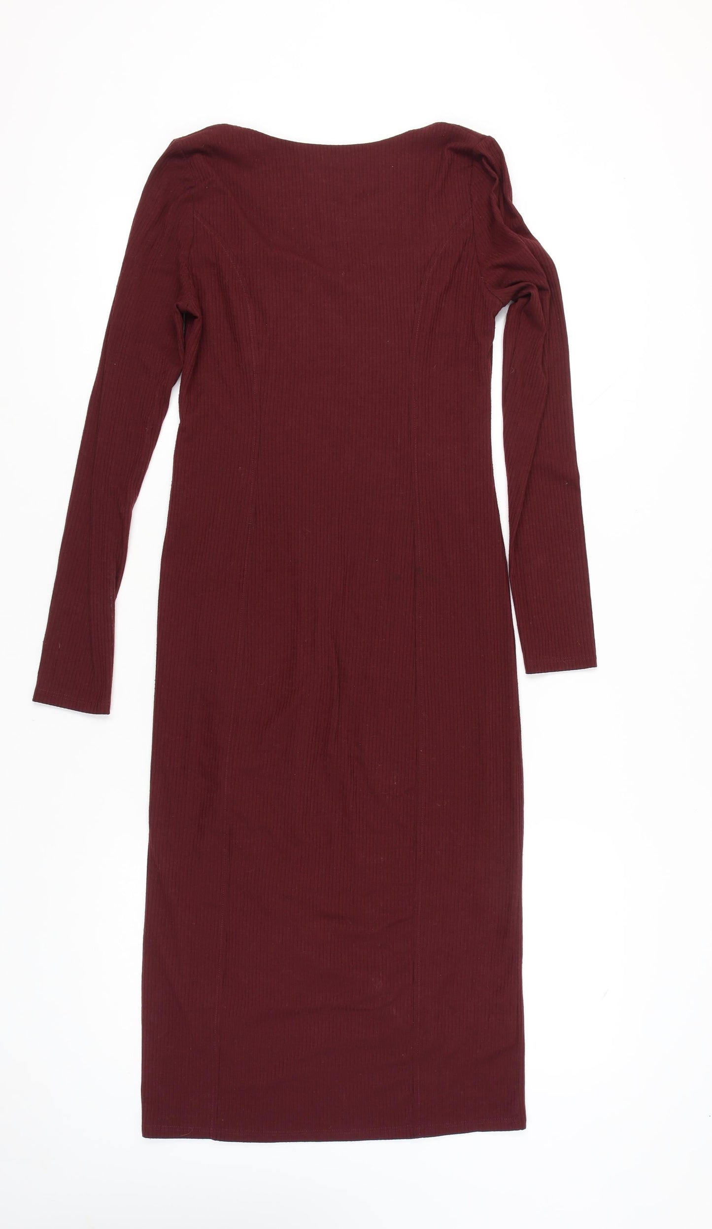 Fourteenth Place Women’s Red Bodycon Midi Dress Size S Long Sleeve