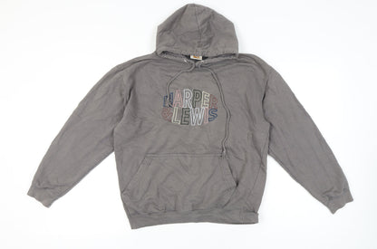 Harper & Lewis Womens Grey Pullover Hoodie Medium Embroidered Logo