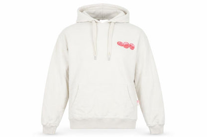 304 Womens Small Beige Hoodie Pullover Cotton Blend Graphic Print