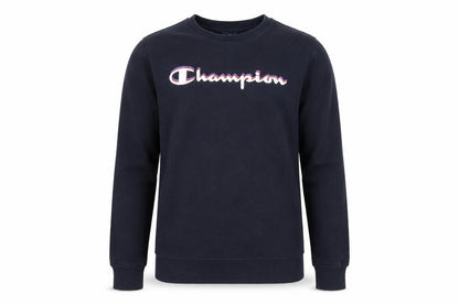 Front view of Champion boys’ black 13-14y logo pullover sweatshirt crew neck