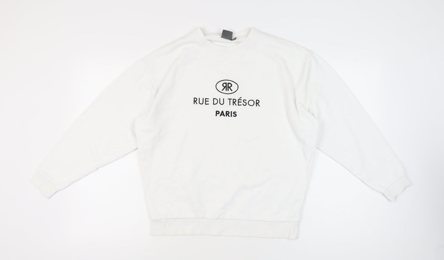 Mens UK Size XS ASOS White Pullover Sweatshirt