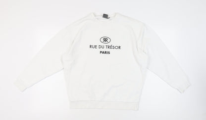 Mens UK Size XS ASOS White Pullover Sweatshirt