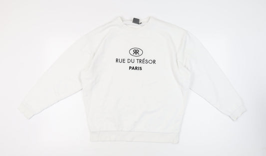 Mens UK Size XS ASOS White Pullover Sweatshirt