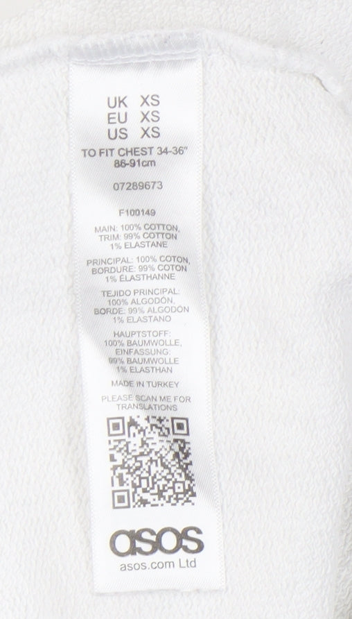 Mens UK Size XS ASOS White Pullover Sweatshirt