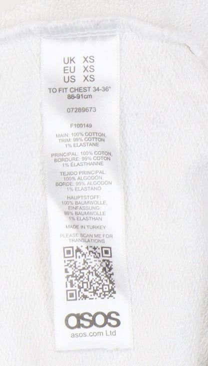 Mens UK Size XS ASOS White Pullover Sweatshirt