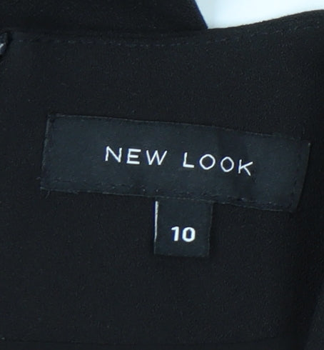 New Look Women's Black Size 10 Belted V-Neck Jumpsuit