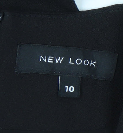 New Look Women's Black Size 10 Belted V-Neck Jumpsuit