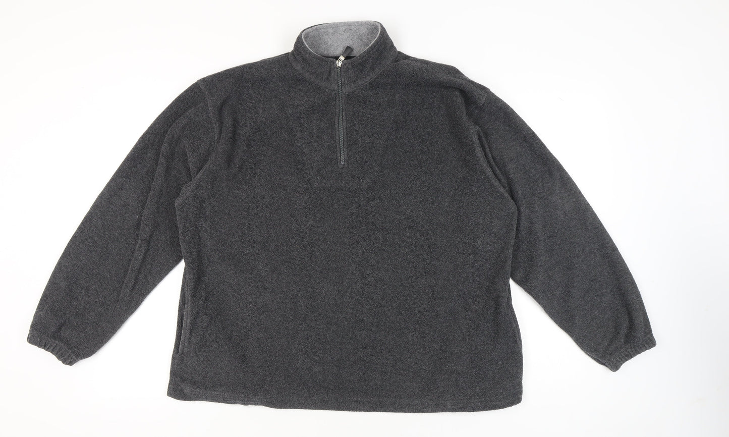 Swordfish Mens Grey XL Fleece Pullover 1/4 Zip Sweatshirt Outdoor