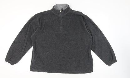 Swordfish Mens Grey XL Fleece Pullover 1/4 Zip Sweatshirt Outdoor