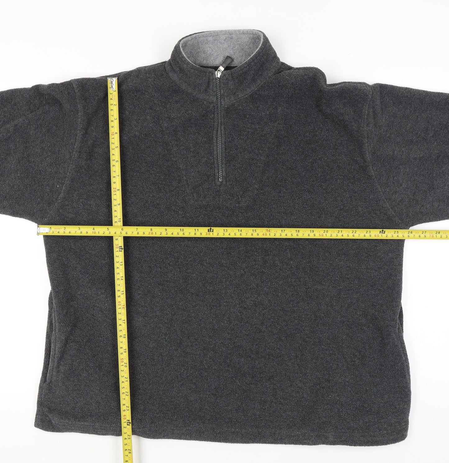Swordfish Mens Grey XL Fleece Pullover 1/4 Zip Sweatshirt Outdoor