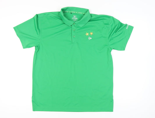 Dunlop Men’s Green Golf Polo Shirt M Short Sleeve Polyester