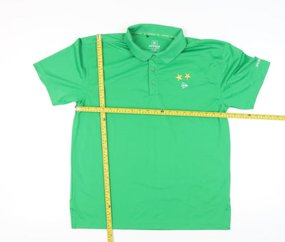 Dunlop Men’s Green Golf Polo Shirt M Short Sleeve Polyester