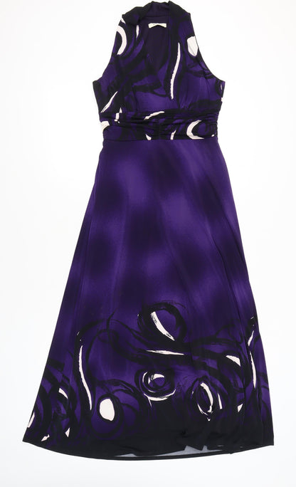 Precis Women’s Purple A-Line Halter Sleeveless Dress Size M