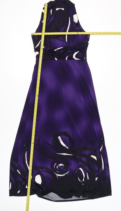 Precis Women’s Purple A-Line Halter Sleeveless Dress Size M