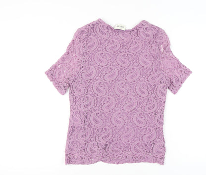 Womens UK Size 12 Eastex Purple Lace Blouse