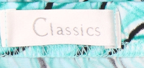 Classics Women’s Blue Floral A-Line Skirt L/XL Knee Length