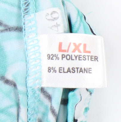 Classics Women’s Blue Floral A-Line Skirt L/XL Knee Length