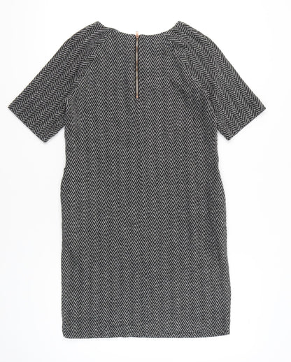 Next Women’s Black Herringbone Shift Dress Size 8 Workwear