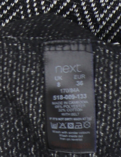 Next Women’s Black Herringbone Shift Dress Size 8 Workwear