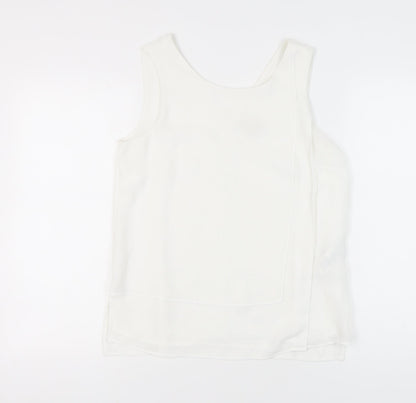 Phase Eight Women’s White Sleeveless Tank Top Size 10 Chiffon Polyester