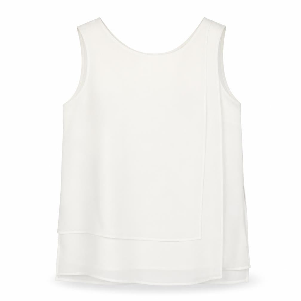 Phase Eight Women’s White Sleeveless Tank Top Size 10 Chiffon Polyester