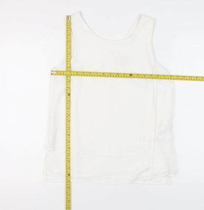 Phase Eight Women’s White Sleeveless Tank Top Size 10 Chiffon Polyester