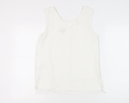 Phase Eight Women’s White Sleeveless Tank Top Size 10 Chiffon Polyester