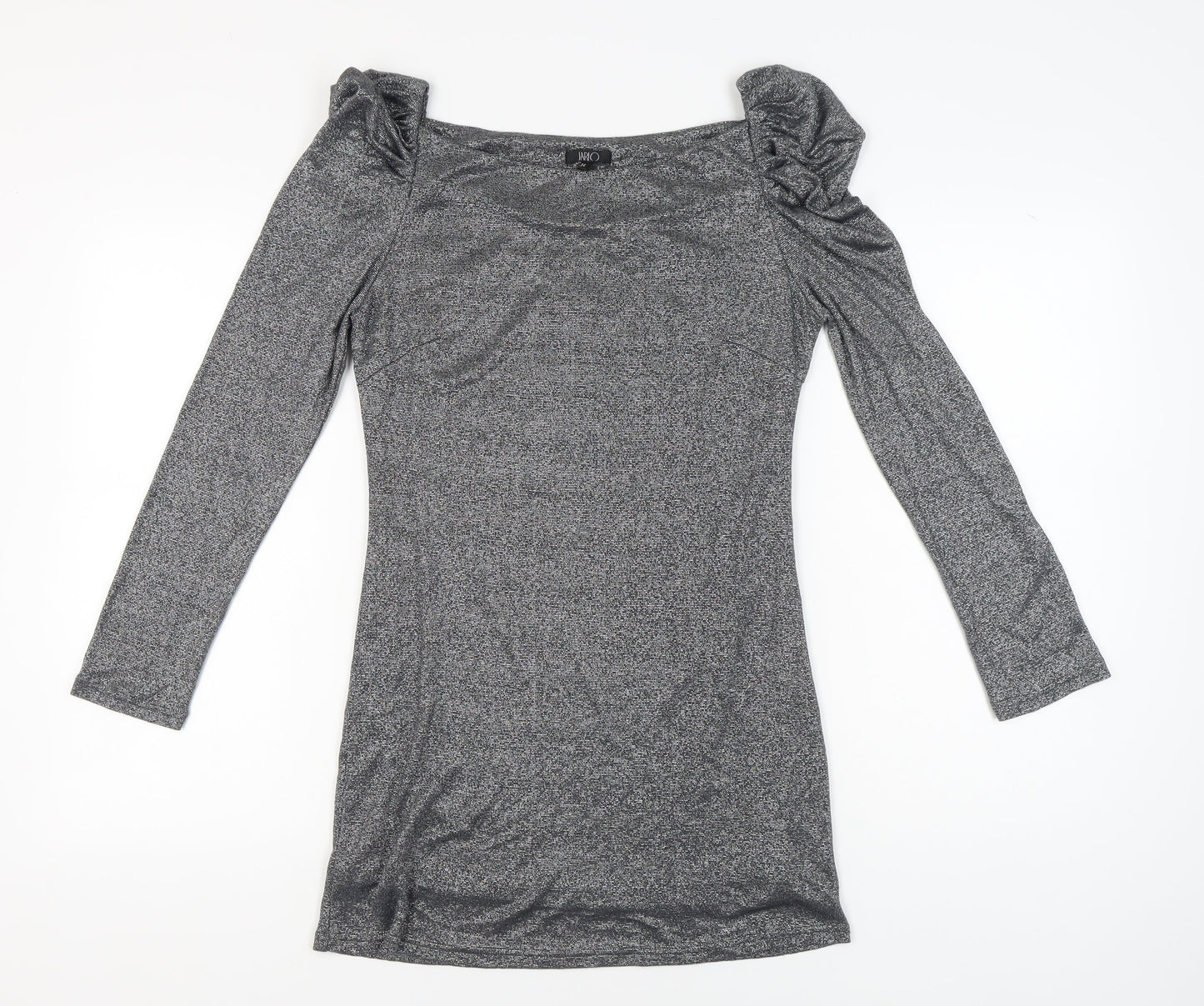 Jarlo Women’s Silver Bodycon Party Dress Size 14 Long Sleeve