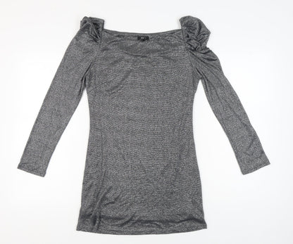 Jarlo Women’s Silver Bodycon Party Dress Size 14 Long Sleeve