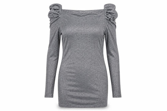 Jarlo Women’s Silver Bodycon Party Dress Size 14 Long Sleeve