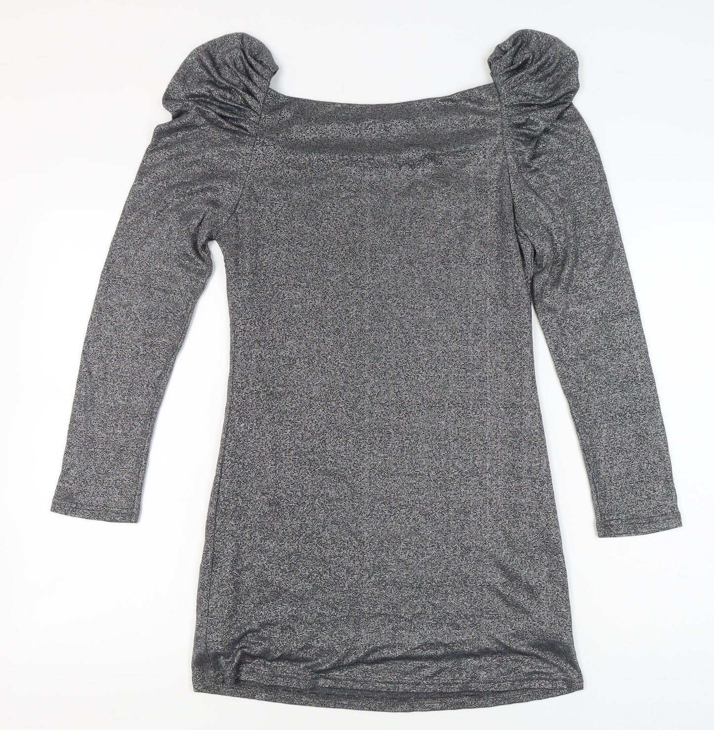 Jarlo Women’s Silver Bodycon Party Dress Size 14 Long Sleeve