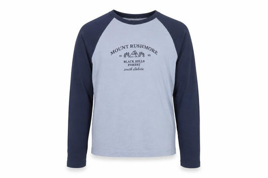 New Look Girls Blue 12-13Y Long Sleeve Ringer Graphic T-Shirt