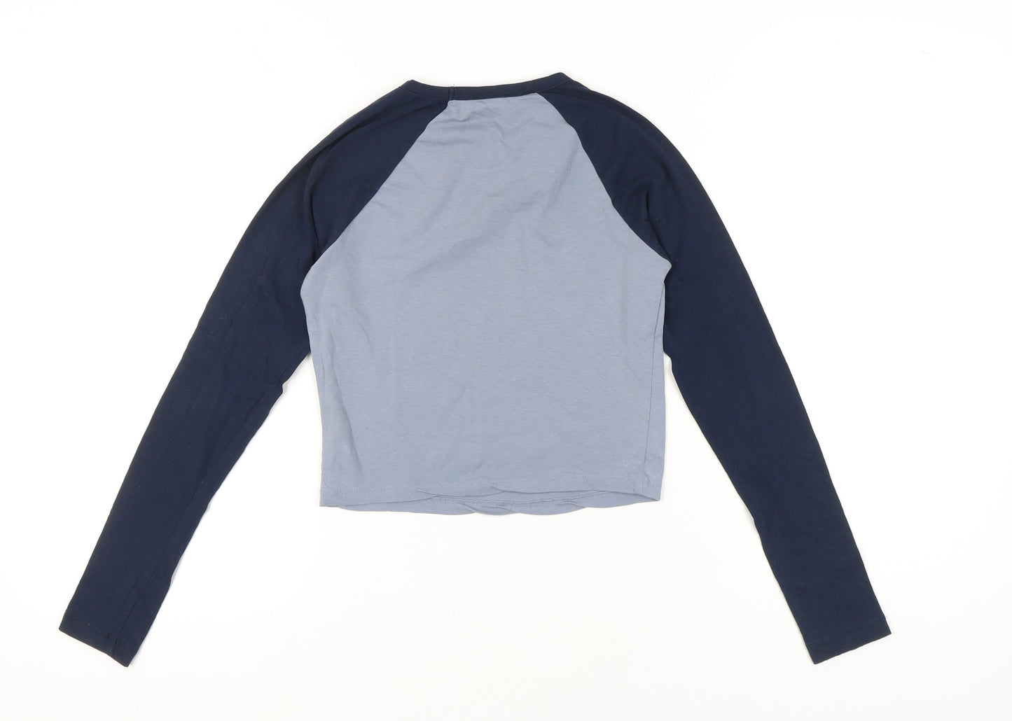 New Look Girls Blue 12-13Y Long Sleeve Ringer Graphic T-Shirt
