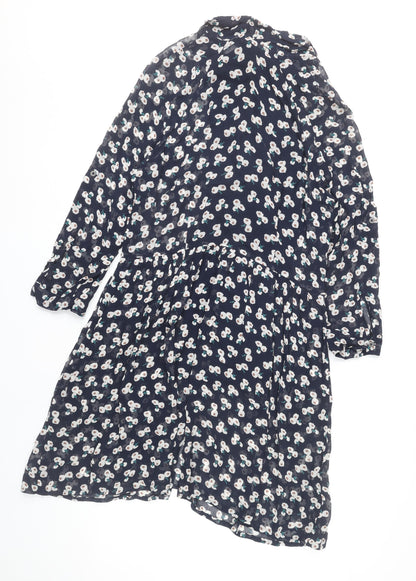 Marks and Spencer Women Blue Floral A-Line Dress Size 12