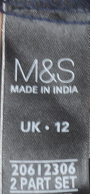 Marks and Spencer Women Blue Floral A-Line Dress Size 12